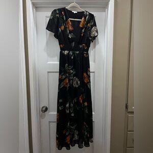 Baltic Born Black Floral Maxi Dress